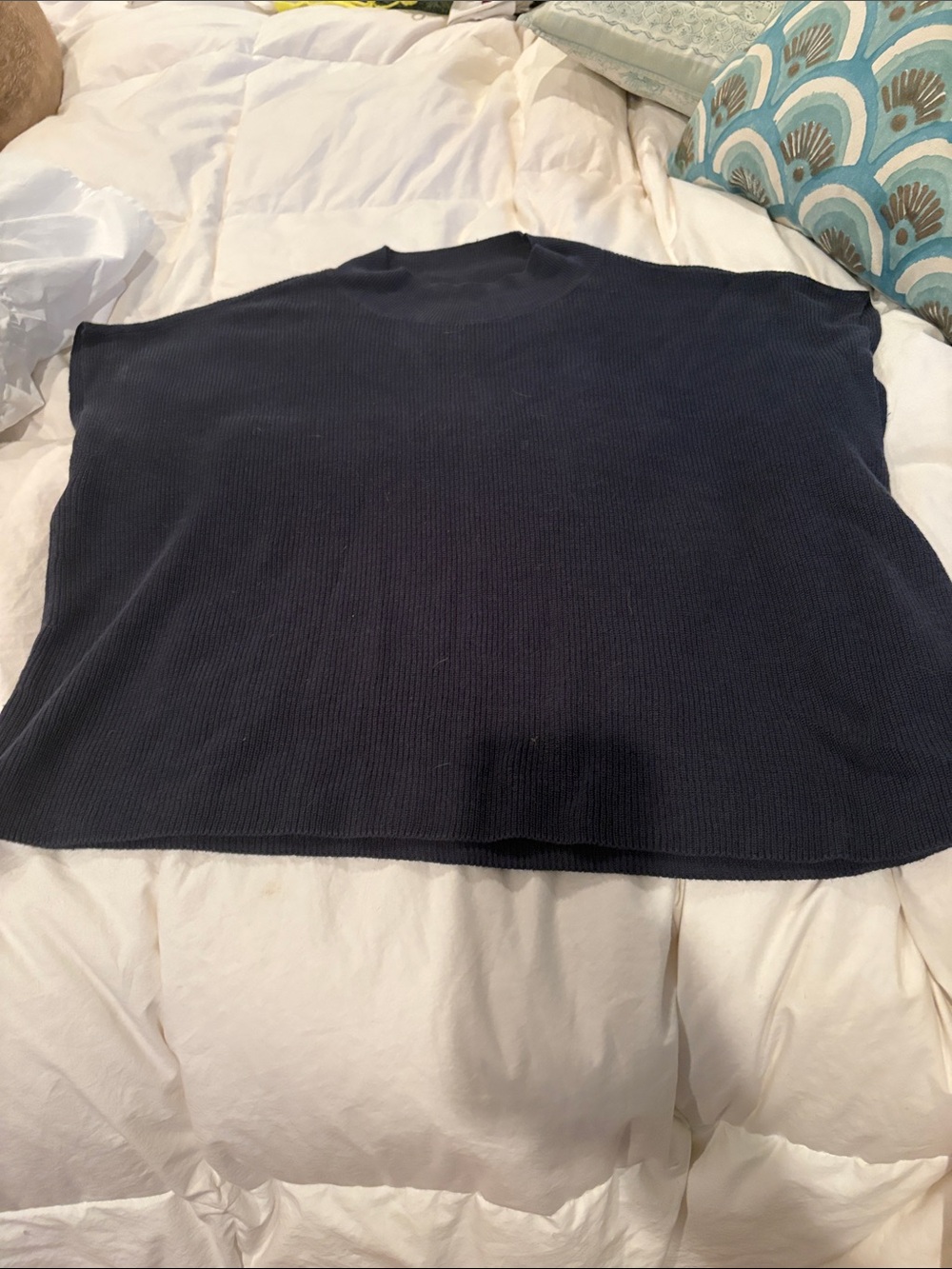 Eileen Fisher Navy Ribbed Turtleneck Sweater